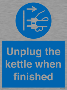 Unplug the kettle when finished